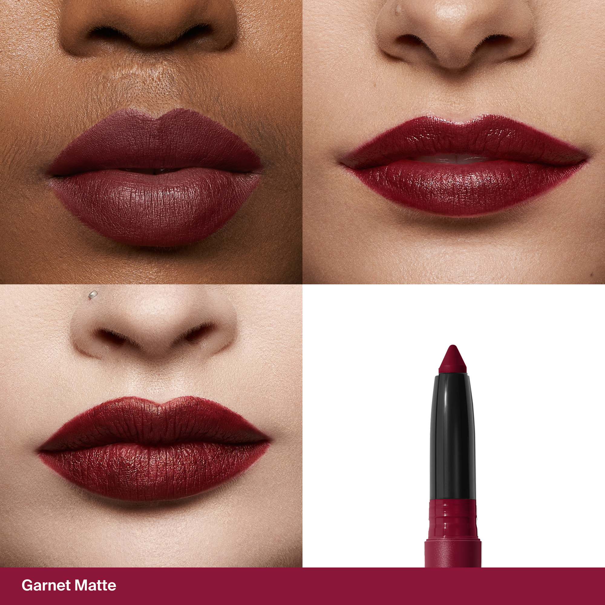 Haus Labs Le Monster Lip Crayon aangebracht in Garnet Matte