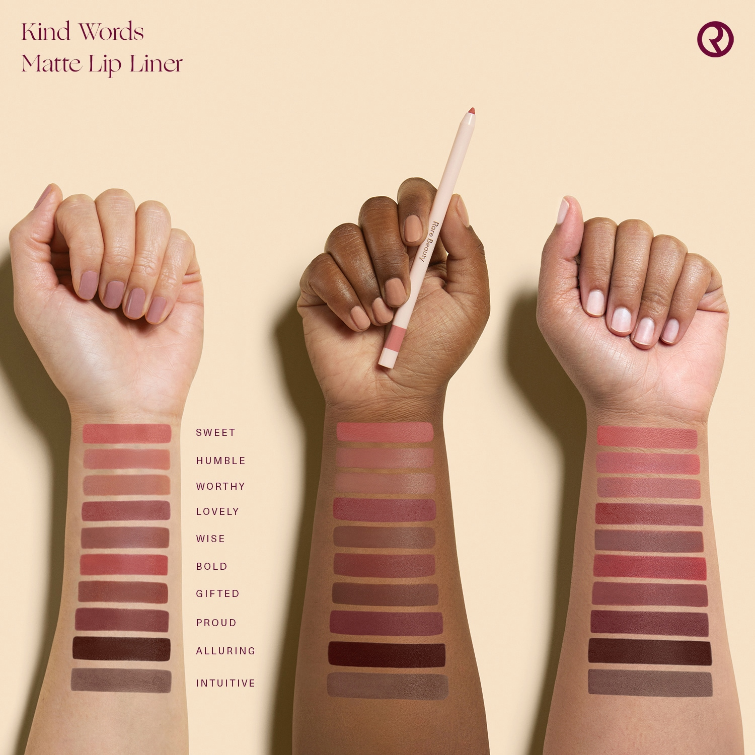 Swatch van Rare Beauty Kind Words Matte Lip Liner