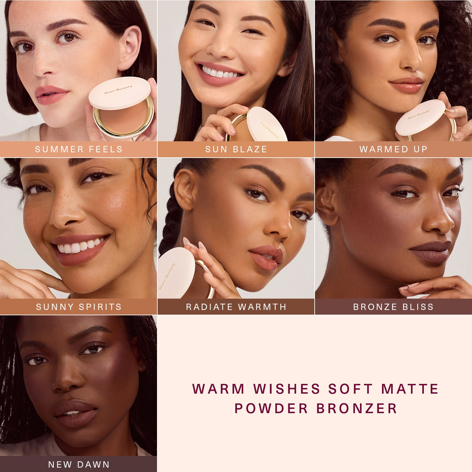 Rare Beauty Warm Wishes Soft Matte Powder Bronzer aangebracht